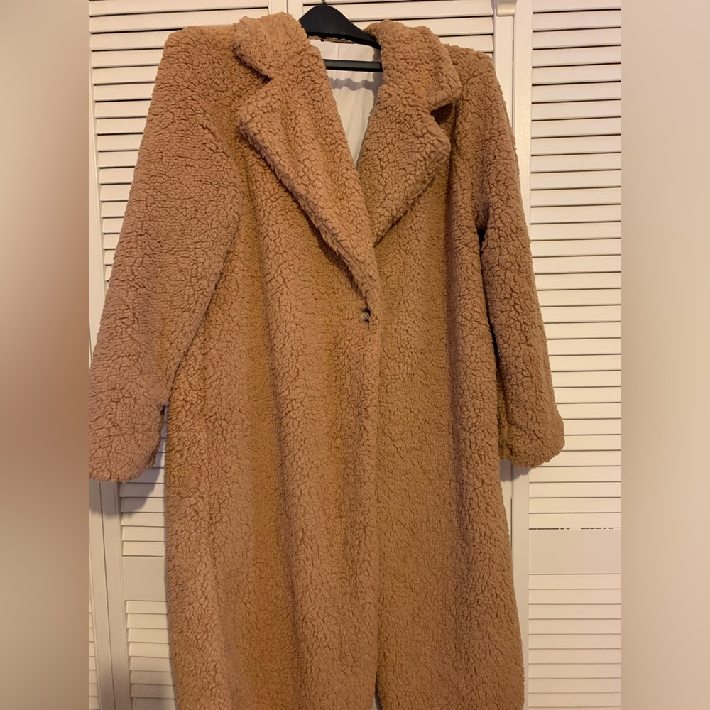 Women's Tan Teddy Fur Coat